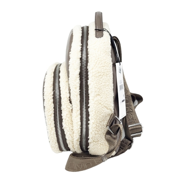 CALVIN KLEIN Estelle Patent Sherpa Backpack NWT - Picture 5 of 8